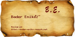 Bader Enikő névjegykártya