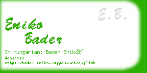 eniko bader business card